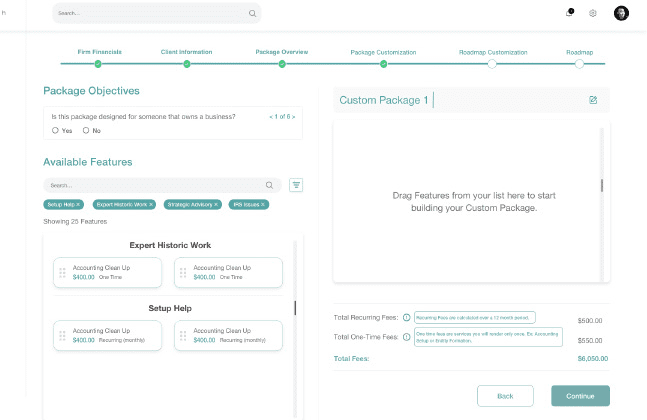 Features-Engage Client Services Calculator